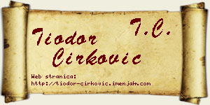 Tiodor Ćirković vizit kartica